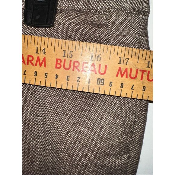 NWOT Old Navy Herringbone li ed Dress Pants Wool Blend Wide Leg Brown Size 12 Lo - Picture 4 of 10